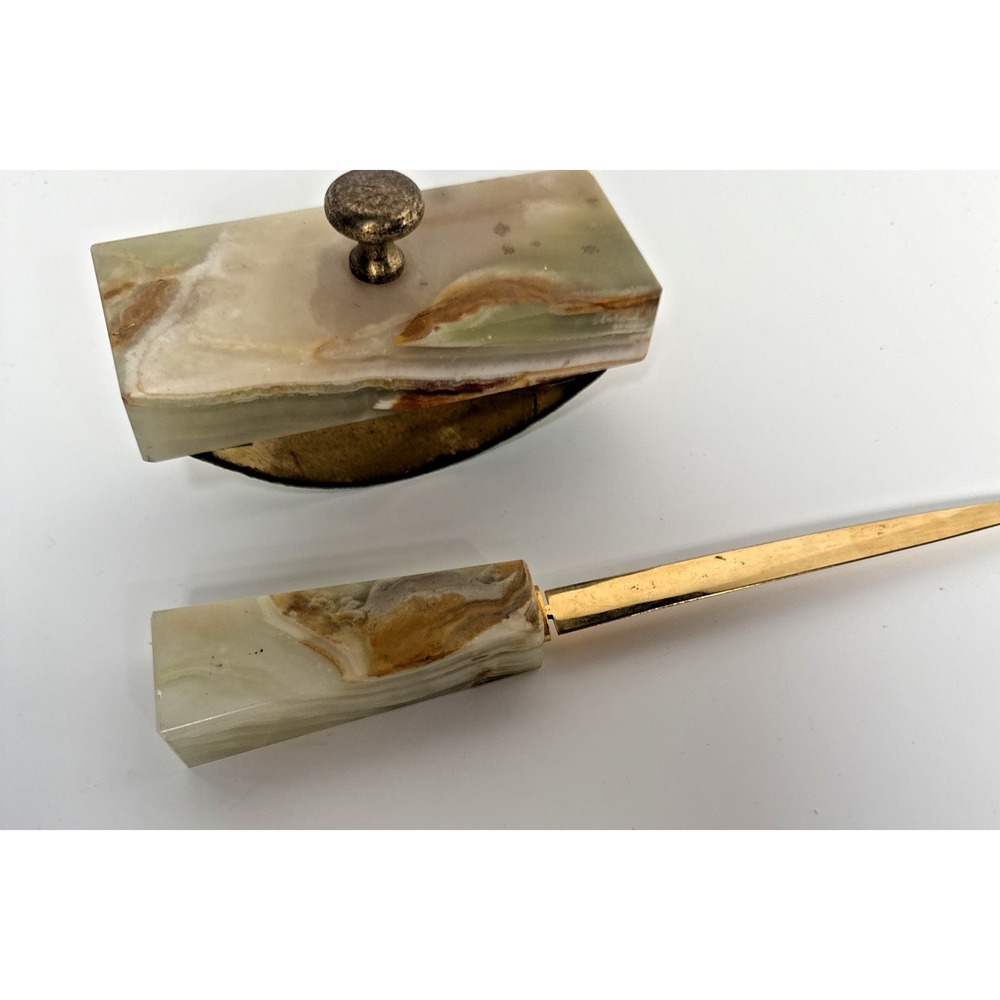 Onyx Italian Marble Rocker‎ Desk Ink Blotter & Letter Opener - Picture 2 of 14
